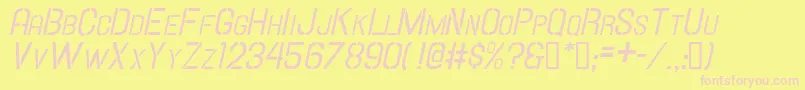 HallandaleStencilIt.ScJl Font – Pink Fonts on Yellow Background
