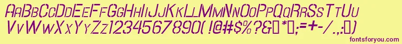 HallandaleStencilIt.ScJl Font – Purple Fonts on Yellow Background