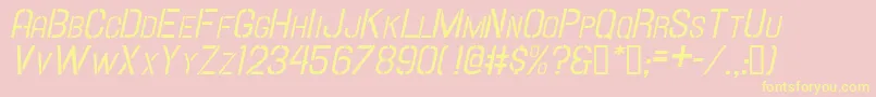 HallandaleStencilIt.ScJl Font – Yellow Fonts on Pink Background