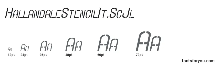 Размеры шрифта HallandaleStencilIt.ScJl