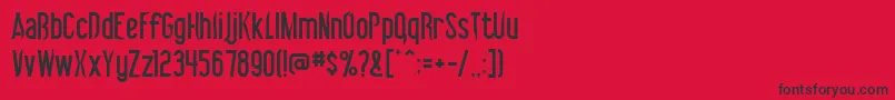 フォントVibrolator – 赤い背景に黒い文字