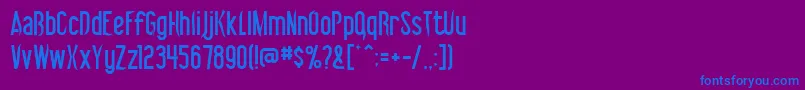 フォントVibrolator – 紫色の背景に青い文字