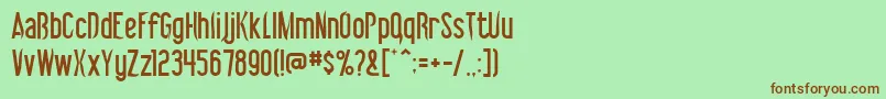 Vibrolator Font – Brown Fonts on Green Background