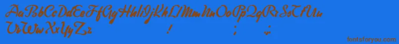 FreeWriter Font – Brown Fonts on Blue Background