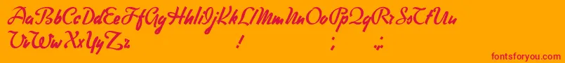 FreeWriter-Schriftart – Rote Schriften auf orangefarbenem Hintergrund