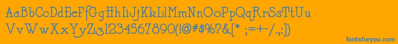 Daffadowndillynf Font – Blue Fonts on Orange Background