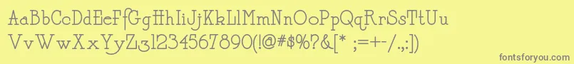 Daffadowndillynf Font – Gray Fonts on Yellow Background