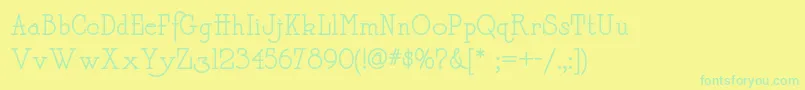 Daffadowndillynf Font – Green Fonts on Yellow Background
