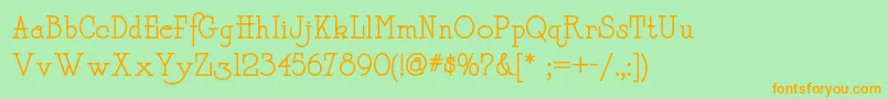 Daffadowndillynf Font – Orange Fonts on Green Background