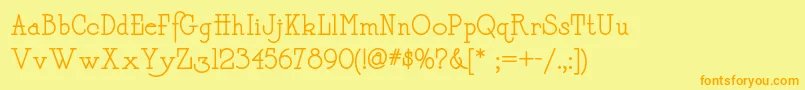 Daffadowndillynf Font – Orange Fonts on Yellow Background