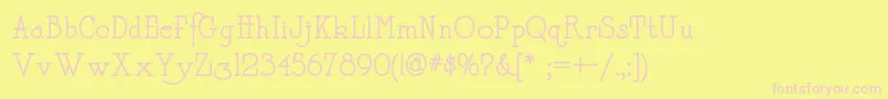 Daffadowndillynf Font – Pink Fonts on Yellow Background