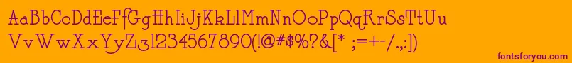 Daffadowndillynf Font – Purple Fonts on Orange Background