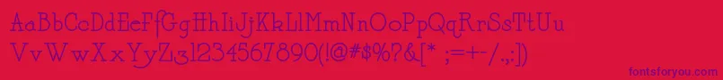 Daffadowndillynf Font – Purple Fonts on Red Background