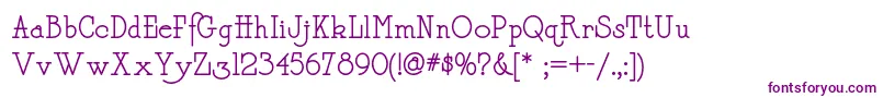 Daffadowndillynf Font – Purple Fonts on White Background