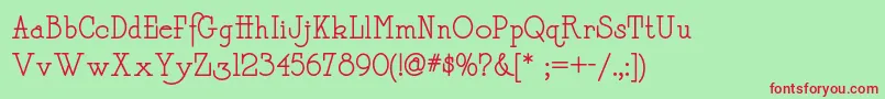 Daffadowndillynf Font – Red Fonts on Green Background