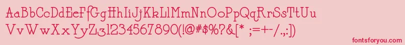 Daffadowndillynf Font – Red Fonts on Pink Background