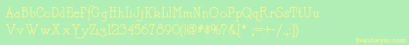 Daffadowndillynf Font – Yellow Fonts on Green Background