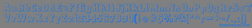 Lacittashadow-Schriftart – Blaue Schriften auf grauem Hintergrund
