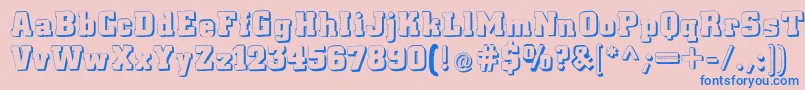 Lacittashadow Font – Blue Fonts on Pink Background