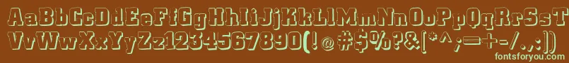 Lacittashadow Font – Green Fonts on Brown Background