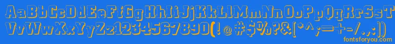 Lacittashadow Font – Orange Fonts on Blue Background