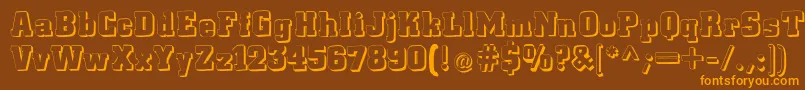 Lacittashadow Font – Orange Fonts on Brown Background