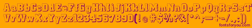 Lacittashadow Font – Purple Fonts on Orange Background