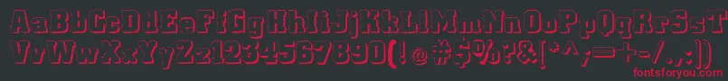 フォントLacittashadow – 黒い背景に赤い文字
