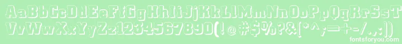 Lacittashadow Font – White Fonts on Green Background