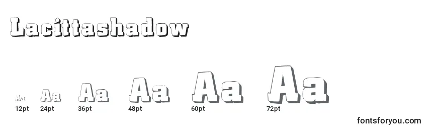 Lacittashadow Font Sizes