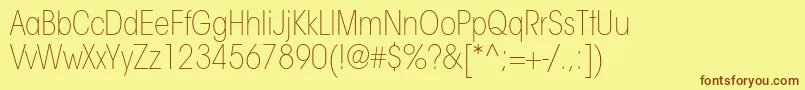 ItcavantgardestdXltcn Font – Brown Fonts on Yellow Background