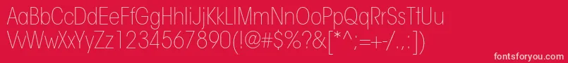 ItcavantgardestdXltcn Font – Pink Fonts on Red Background