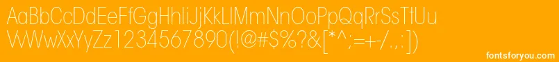 ItcavantgardestdXltcn-Schriftart – Weiße Schriften auf orangefarbenem Hintergrund