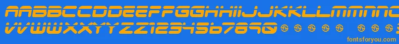 Veloped Font – Orange Fonts on Blue Background