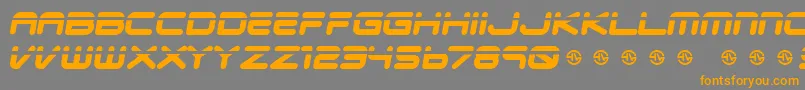 Veloped-Schriftart – Orangefarbene Schriften auf grauem Hintergrund