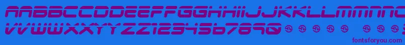 Veloped Font – Purple Fonts on Blue Background