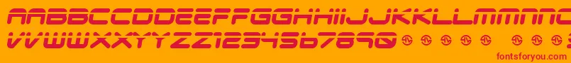 フォントVeloped – オレンジの背景に赤い文字