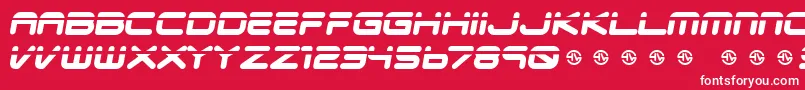 Czcionka Veloped – białe czcionki na czerwonym tle