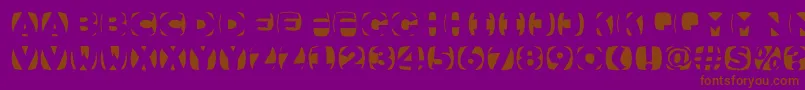 SketchcameosroundBold-Schriftart – Braune Schriften auf violettem Hintergrund