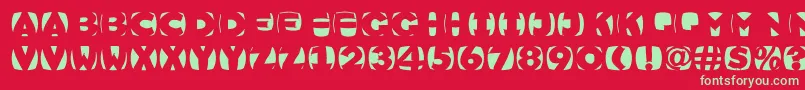 SketchcameosroundBold Font – Green Fonts on Red Background