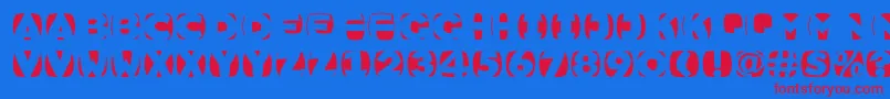 SketchcameosroundBold Font – Red Fonts on Blue Background