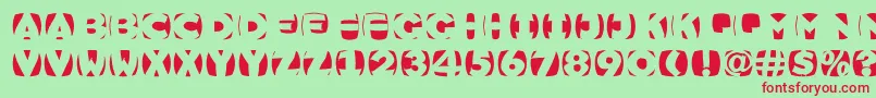 SketchcameosroundBold Font – Red Fonts on Green Background