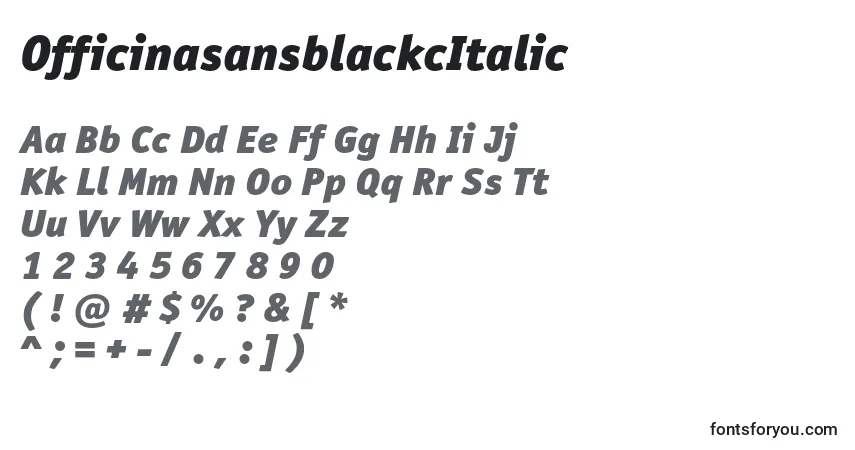 Шрифт OfficinasansblackcItalic – алфавит, цифры, специальные символы