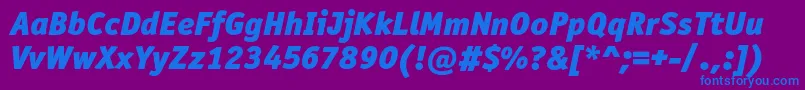OfficinasansblackcItalic-fontti – siniset fontit violetilla taustalla