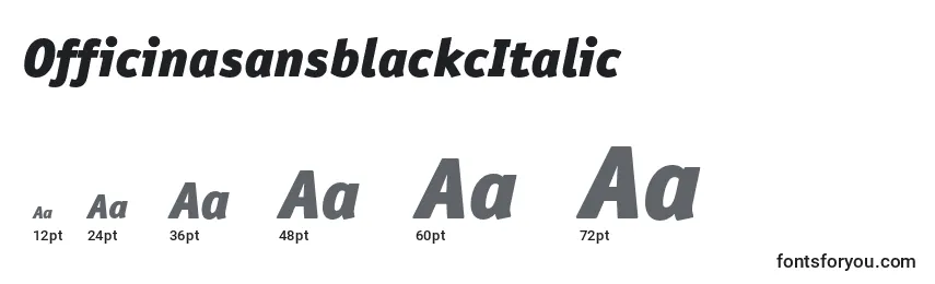 Размеры шрифта OfficinasansblackcItalic