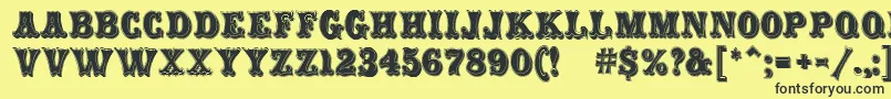 フォントCarnivalMfRimmed – 黒い文字の黄色い背景