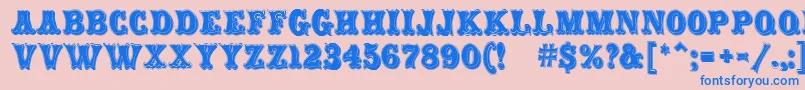 CarnivalMfRimmed Font – Blue Fonts on Pink Background