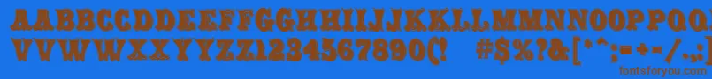 CarnivalMfRimmed Font – Brown Fonts on Blue Background