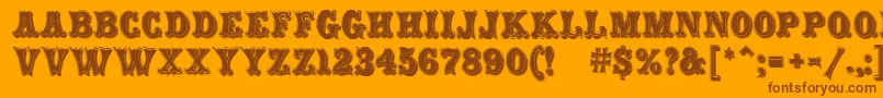 CarnivalMfRimmed Font – Brown Fonts on Orange Background