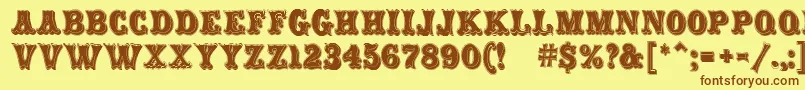 CarnivalMfRimmed Font – Brown Fonts on Yellow Background